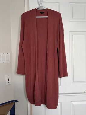 Dynamite Open-Front Longline Cardigan - Dusty Rose